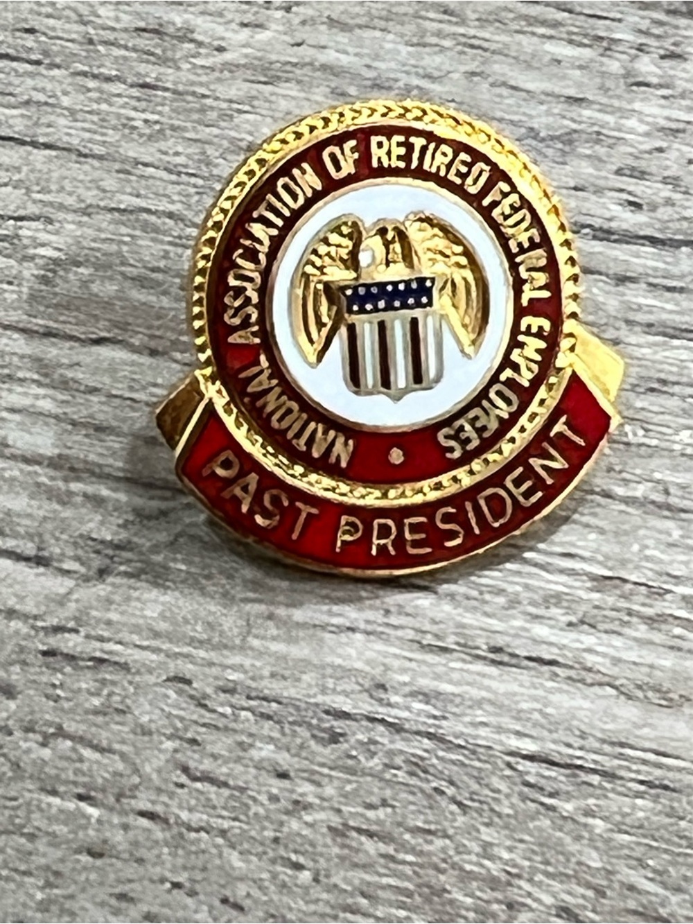 Past President Enamel Lapel Pin - Red and Gold